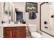 Bathroom with shower, toilet, and wood vanity at 2415 W Desperado Way, Phoenix, AZ 85085