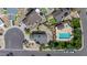 Aerial view of property highlighting backyard pool and privacy fence at 3024 E Siesta Ln, Phoenix, AZ 85050