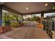 Covered entryway with mountain views and brick columns at 3817 N Jokake Dr, Scottsdale, AZ 85251