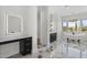 Elegant bathroom with freestanding soaking tub and mountain views at 5878 E Lone Mountain N Rd, Cave Creek, AZ 85331