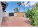 Backyard with storage shed and brick pavers at 1401 W Ocotillo Rd, Phoenix, AZ 85013