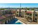 Complex aerial view, showing building layout and pool at 2220 W Dora St # 215, Mesa, AZ 85201