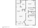 Floor plan showing a 2 bed, 2 bath layout with patios, living room, and dining area at 2220 W Dora St # 215, Mesa, AZ 85201