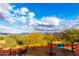 Landscaped backyard with seating area and mountain views at 31825 N 141St St, Scottsdale, AZ 85262