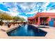 Resort-style pool with waterfall and spacious patio at 31825 N 141St St, Scottsdale, AZ 85262