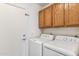 Laundry room with washer, dryer, and cabinets at 3212 N 109Th Ave, Avondale, AZ 85392