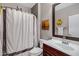 Guest bathroom with shower/tub combo and updated vanity at 42585 W Heavenly Pl, Maricopa, AZ 85138