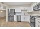 Modern kitchen with stainless steel appliances and white cabinets at 9115 E Purdue Ave # 111, Scottsdale, AZ 85258