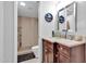 Clean bathroom with a vanity, shower, and toilet at 1920 W Lindner Ave # 130, Mesa, AZ 85202
