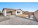 Backyard patio with gravel and stone pathway at 19436 S 208Th Pl, Queen Creek, AZ 85142