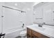 Bathroom with tub, toilet, and modern vanity at 19436 S 208Th Pl, Queen Creek, AZ 85142