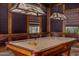 Game room with pool table and stylish light fixtures at 3731 E Halifax Cir, Mesa, AZ 85205