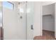 Bathroom features a shower, linen closet, and tile flooring at 4233 E Colonial Dr, Chandler, AZ 85249