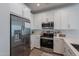 Modern kitchen with stainless steel appliances and white shaker cabinets at 4648 S Glacier --, Mesa, AZ 85212