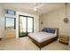 Modern bedroom with wood flooring and city views at 7147 N 23Rd Pl, Phoenix, AZ 85020