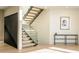 Modern staircase with glass and wood accents at 7147 N 23Rd Pl, Phoenix, AZ 85020