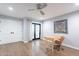 Home office with wood desk and backyard access at 4639 E Mountain View Ct, Phoenix, AZ 85028