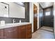 Clean bathroom with modern vanity and walk-in shower at 5825 E Cochise Rd, Paradise Valley, AZ 85253