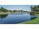Expansive lake with multiple fountains, providing a picturesque community setting at 5951 W Irma Ln, Glendale, AZ 85308