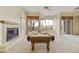 Game room featuring a pool table and desert views at 9514 E Cavalry Dr, Scottsdale, AZ 85262