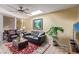 Cozy Gathering room with a comfortable seating arrangement and skylights at 1412 E Commodore Pl, Tempe, AZ 85283