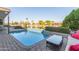 Stunning pool and patio area with canal view at 1412 E Commodore Pl, Tempe, AZ 85283