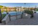 Steps leading to a private dock with a picturesque waterfront view at 1412 E Commodore Pl, Tempe, AZ 85283