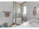 Bathroom with a walk-in shower and built-in bench at 14236 E Ranch Rd, Scottsdale, AZ 85262