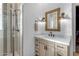 Bathroom with a walk-in shower and modern vanity at 14236 E Ranch Rd, Scottsdale, AZ 85262