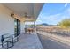 Covered patio with seating area and mountain views at 14236 E Ranch Rd, Scottsdale, AZ 85262