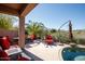Spacious patio with pool access, comfortable seating, and stunning views at 15720 E Yucca Dr, Fountain Hills, AZ 85268
