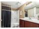 Clean bathroom with shower/tub combo and wood vanity at 1720 E Thunderbird Rd # 2059, Phoenix, AZ 85022