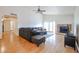 Living room with L-shaped sectional sofa and fireplace at 8749 E Willetta St, Scottsdale, AZ 85257
