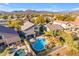 Aerial view of house with pool and surrounding neighborhood at 4529 E Coyote Wash Dr, Cave Creek, AZ 85331