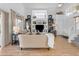 Living room with hardwood floors, high ceilings, built-ins and staircase at 4529 E Coyote Wash Dr, Cave Creek, AZ 85331