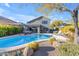 Expansive backyard with a sparkling pool, lush landscaping, and cacti at 4529 E Coyote Wash Dr, Cave Creek, AZ 85331