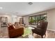 Comfortable living room with leather sofas and large windows at 4605 E Orange Dr, Phoenix, AZ 85018