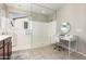 Spa-like bathroom with large glass shower, vanity, and tiled floor at 750 W Flintlock Way, Chandler, AZ 85286