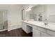 Elegant bathroom with double vanity, soaking tub, and separate shower at 10310 E Posada Ave, Mesa, AZ 85212