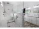 Modern bathroom boasts a large walk-in shower, double vanity, and marble accents at 3322 N Valencia Ln, Phoenix, AZ 85018