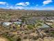 Aerial view of community pool, water park, tennis courts, and parking at 3743 W Wayne Ln, Anthem, AZ 85086