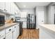 Modern kitchen with stainless steel appliances and white cabinets at 3743 W Wayne Ln, Anthem, AZ 85086