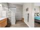 Modern bathroom with walk-in shower and double vanity at 5418 S Emerald Desert Dr, Gold Canyon, AZ 85118