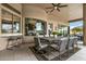 Outdoor dining area on patio with mountain views at 9655 N 130Th St, Scottsdale, AZ 85259