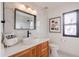 Stylish bathroom featuring marble finishes and a sleek vanity at 12026 N 138Th St, Scottsdale, AZ 85259