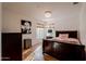 Bedroom with dark wood furniture and mountain views at 12026 N 138Th St, Scottsdale, AZ 85259