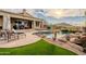 Resort-style pool and patio with mountain views at 12026 N 138Th St, Scottsdale, AZ 85259