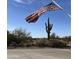 Desert landscape featuring a majestic saguaro cactus with the American flag waving above at 17844 E Pacana Ct, Gold Canyon, AZ 85118