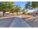 Paved community path winds through a neighborhood with mature trees and landscaping at 19646 E Reins Rd, Queen Creek, AZ 85142