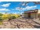 Backyard with detached studio, garden, and brick pathway at 2434 E Pinchot Ave, Phoenix, AZ 85016